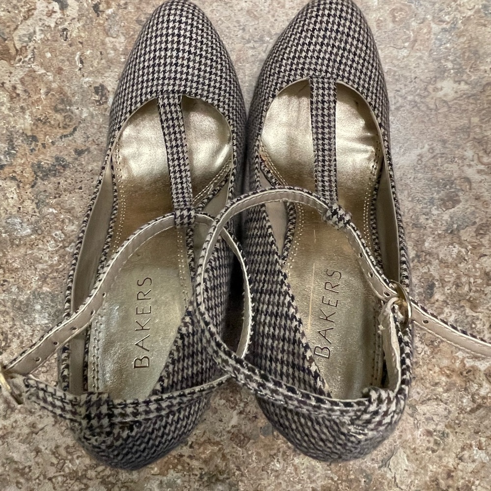 Bakers| Brown Plaid Wedge Heels